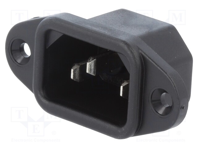 Connector: AC supply; socket; male; 10A; 250VAC; IEC 60320; C14 (E)