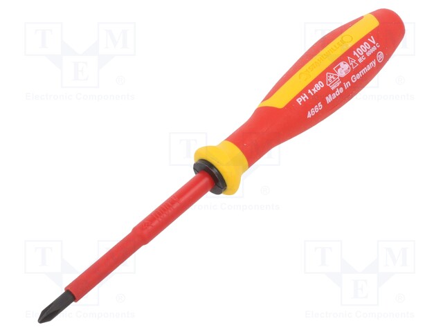 Screwdriver; insulated; Phillips; PH1; Blade length: 80mm; 1kVAC