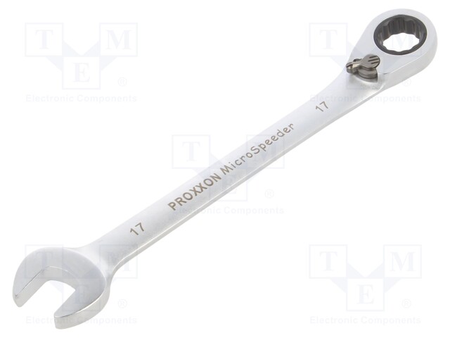 Wrench; combination spanner,with ratchet; 17mm; MicroSpeeder