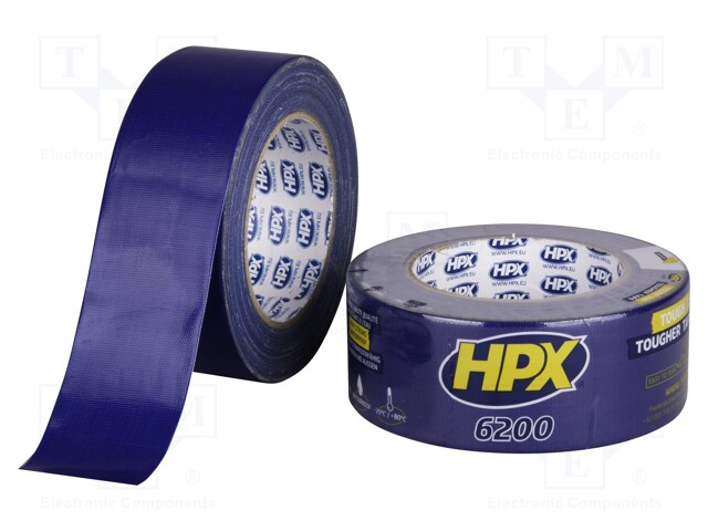 Tape: duct; W: 48mm; L: 25m; D: 0.3mm; blue (dark); natural rubber