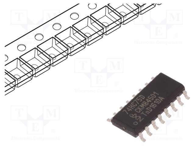 IC: digital; latch transparent; Channels: 4; SMD; SO16; Series: HC