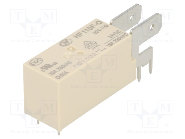 Relay: electromagnetic; SPST-NO; Ucoil: 24VDC; 20A/250VAC; 20A