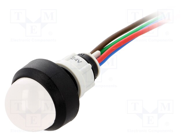 Indicator: LED; prominent; 24VDC; 24VAC; Cutout: Ø13mm; IP40