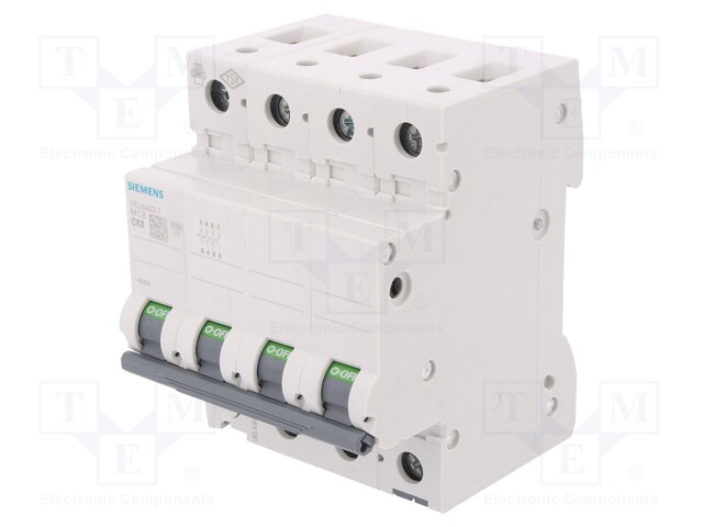 Circuit breaker; 400VAC; Inom: 63A; Poles: 4; DIN; Charact: C; 6kA