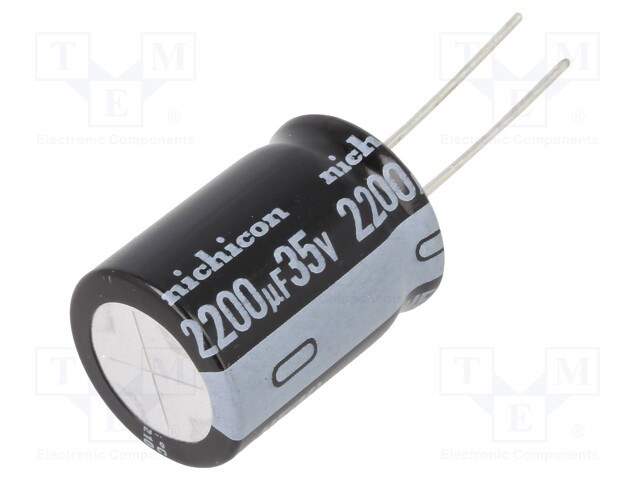 ALUMINUM ELECTROLYTIC CAPACITOR, 2200UF, 35V, 20%, RADIAL