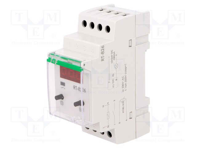 Module: regulator; temperature; SPST-NO; OUT 2: OC; DIN; 250VAC/16A