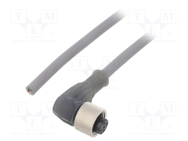 Connection lead; M12; PIN: 5; angled; 10m; plug; 63VAC; 2.5A; IP67