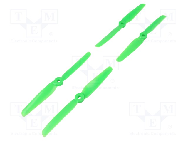 Propeller; green; Pcs: 4; Kit: 2x CW + 2x CCW; Number of blades: 2