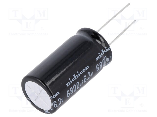 Capacitor: electrolytic; bipolar; THT; 6800uF; 6.3VDC; Ø12.5x25mm