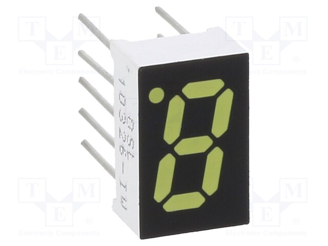 Display: LED; 7-segment; 8mm; 0.32"; No.char: 1; white; 65mcd; anode