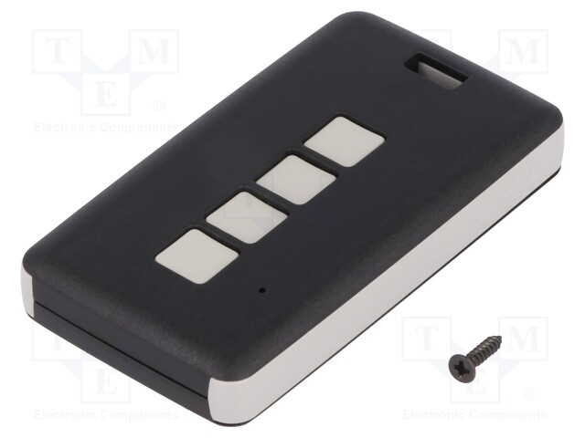 Enclosure: for remote controller; X: 39mm; Y: 71mm; Z: 11mm; black