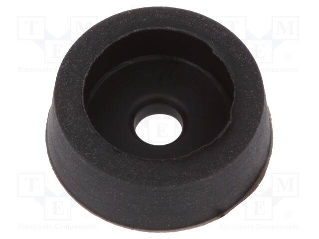 Foot; H: 5mm; black; ABS; Dim: Ø14mm; Ømount.hole: 2.9mm