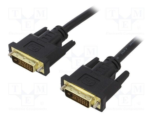 Cable; DVI-D (24+1) plug,both sides; 1.8m; black