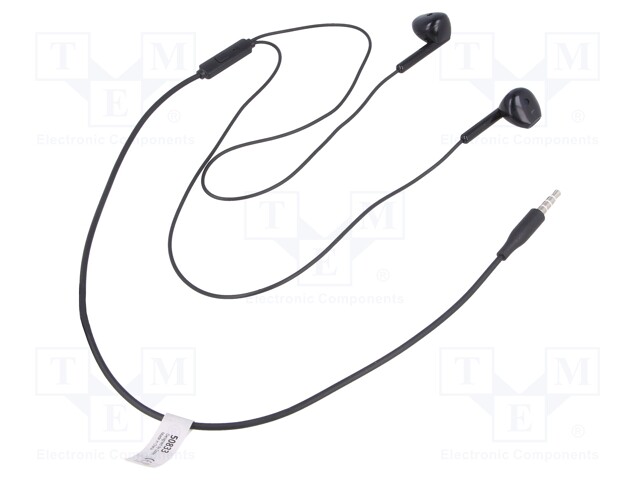 Headphones with microphone; black; Jack 3,5mm; earphones; 32Ω