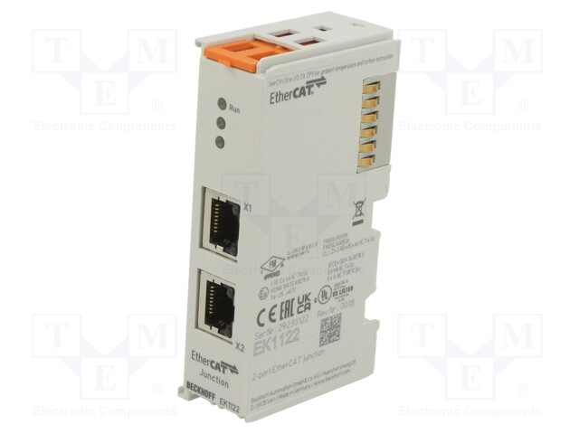 Industrial module: communication; RJ45 x2; -25÷60°C; IP20