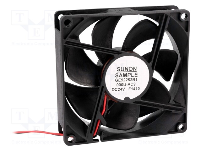 Fan: DC; axial; 24VDC; 92x92x25mm; 126.75m3/h; 47dBA; ball bearing