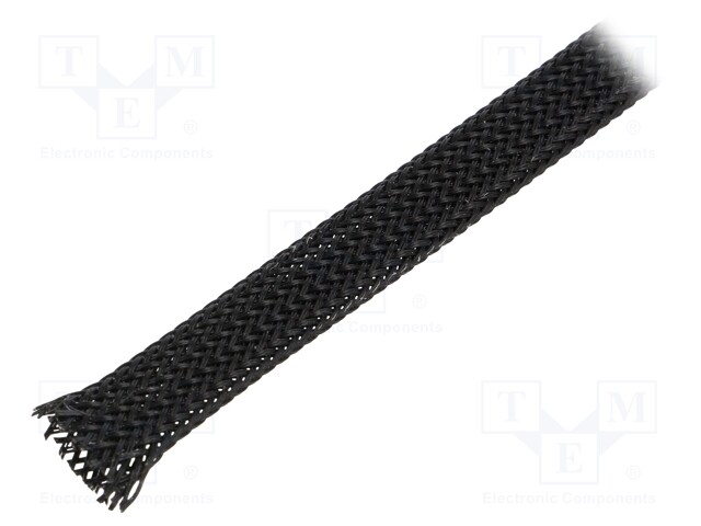 Polyester conduit; Braid diameter: 10÷14,nom.12mm; black; L: 15m