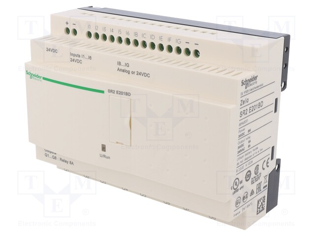 Programmable relay; IN: 12; Anal.in: 6; OUT: 8; OUT 1: relay; 24VDC