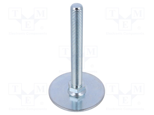 Foot of pin; Base dia: 60mm; M12; steel; Plunger length: 100mm