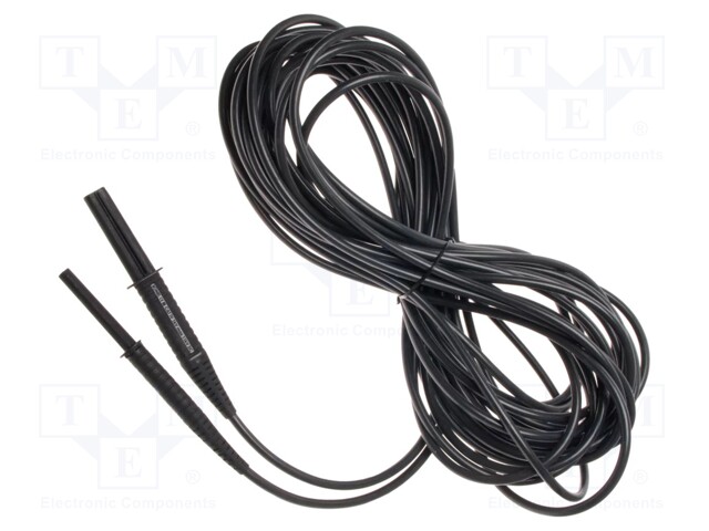 Test lead; banana plug-banana plug; shielded; Urated: 11kV; black