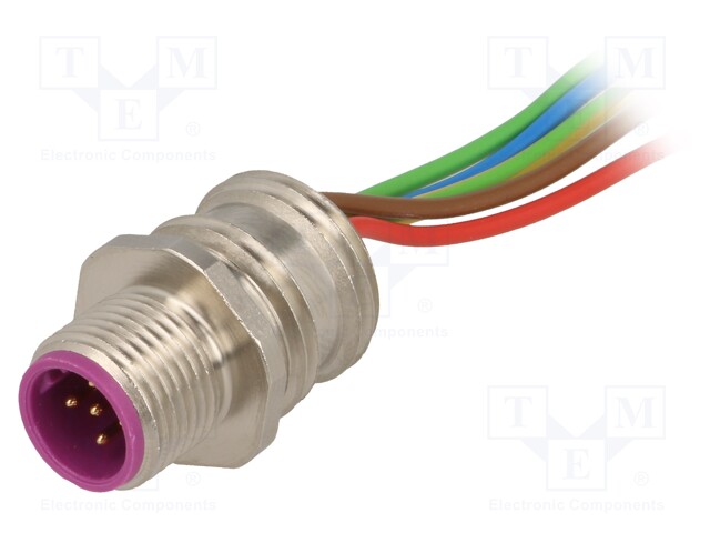 Socket; M12; PIN: 5; male; B code-Profibus; for panel mounting