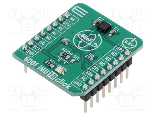 Click board; accelerometer,magnetometer; GPIO,I2C; KMX62-1031