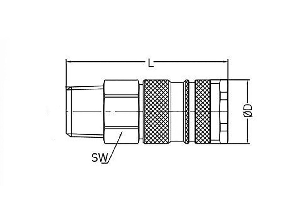 Quick connection coupling; straight; 35bar; Seal: NBR; D: 27mm