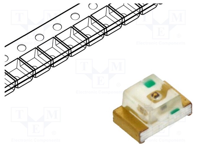 LED; SMD; 1206; green; 20÷50mcd; 3.2x1.6x1.1mm; 120°; 2.1÷2.5V; 20mA