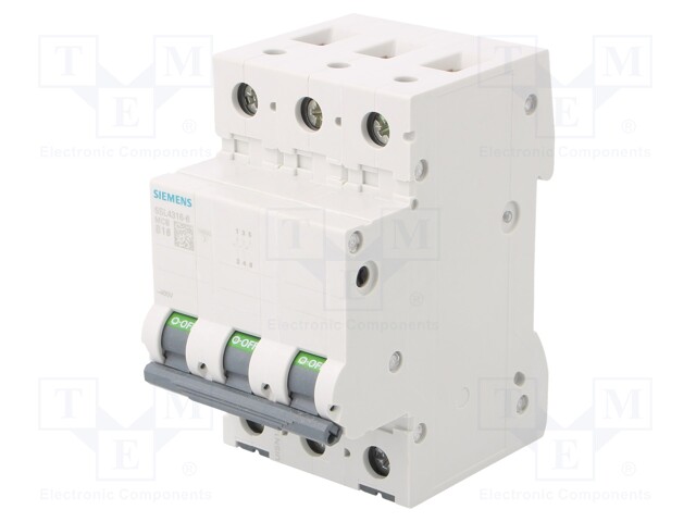 Circuit Breaker, MCB, 5SL4, 3P, 10 kA, 400 V, 16 A