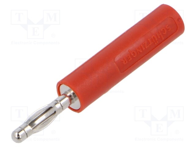 Adapter; 2,4mm banana; 10A; 33VAC; 70VDC; red; nickel plated