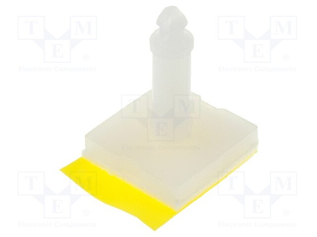 Self-adhesive holder; polyamide; L: 14.3mm; Ø2: 2.54mm