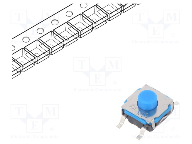 Microswitch TACT; SPST-NO; Pos: 2; 0.05A/32VDC; SMT; none; 4.3mm