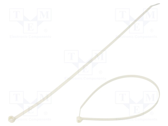 Cable Tie, Dome Top, Standard, Nylon 6.6 (Polyamide 6.6), Ivory, 305 mm, 4.7 mm, 76 mm, 50 lb