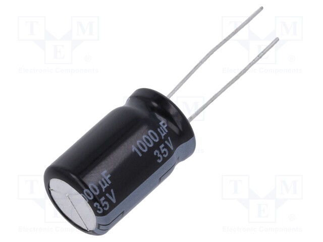 Electrolytic Capacitor, 1000 µF, 35 V, FP Series, ± 20%, Radial Leaded, 5000 hours @ 105°C