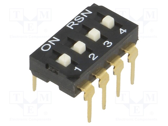 Switch: DIP-SWITCH; Poles number: 4; ON-OFF; 0.05A/12VDC; Pos: 2