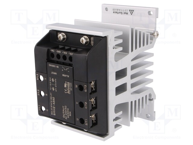 Relay: solid state; Ucntrl: 90÷240VAC; 50A; 24÷240VAC; 3-phase; DIN