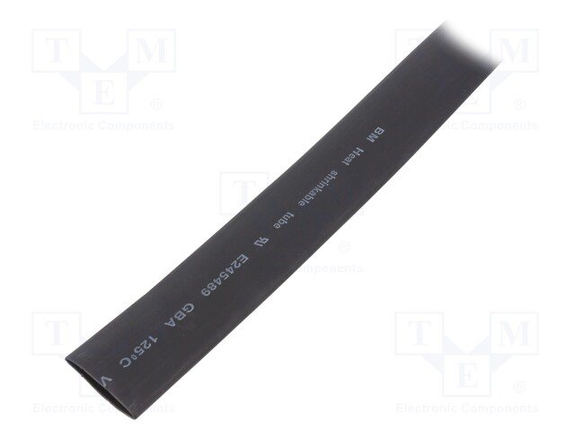 Heat shrink sleeve; glued; 3: 1; 19.1mm; L: 1m; black; polyolefine