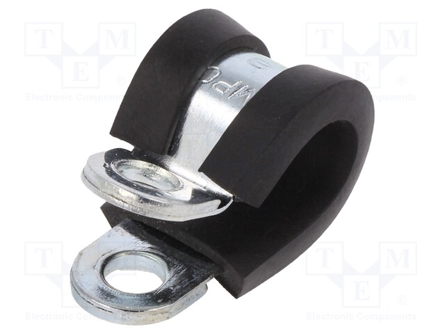 Fixing clamp; ØBundle : 8mm; steel; Cover material: EPDM; W1