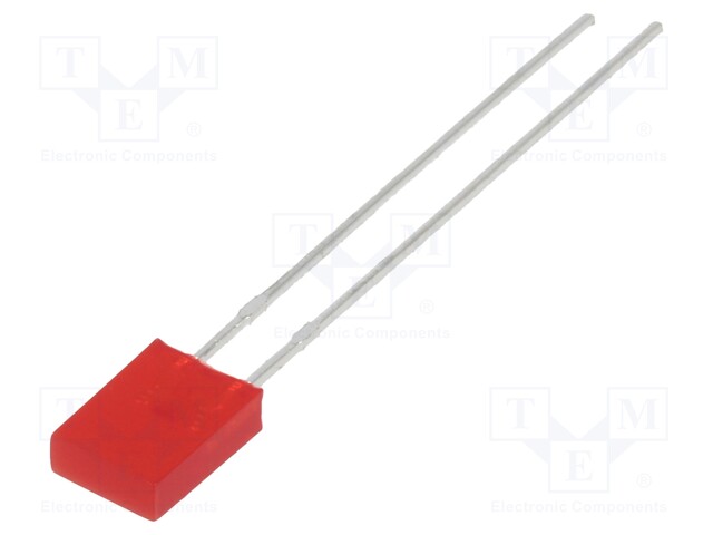 LED; rectangular; 2x5x7mm; red; 4mcd; 140°; Front: flat; 10mA