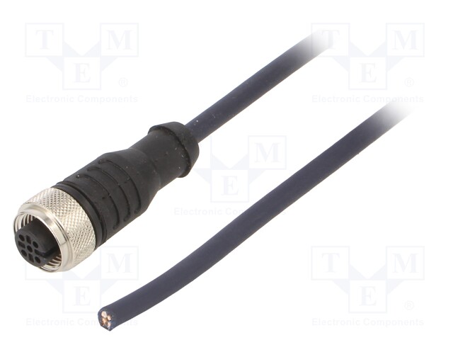 Connection lead; M12; PIN: 4; straight; 3m; plug; 250VAC; 4A; IP69K