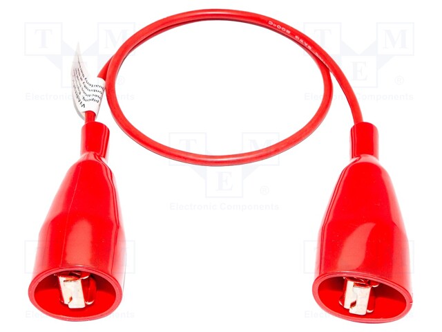 Connection cable; both sides,aligator clip; Len: 0.71m; red