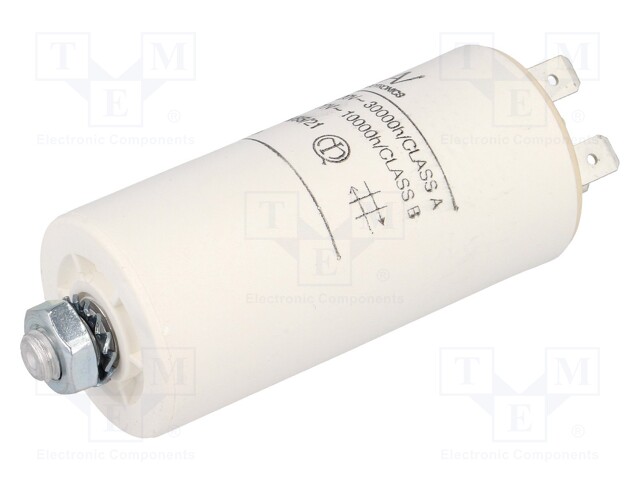 Film Capacitor, 35 µF, C27 Motor Run Series, 470 VAC, Quick Connect, Snap-In, ± 5%, 20 V/µs
