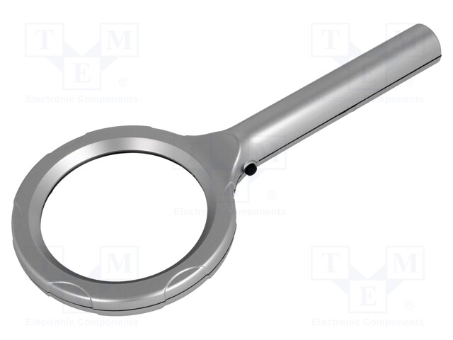 Hand magnifier; Mag: x2; Lens diam: 75mm; Illumin: LED