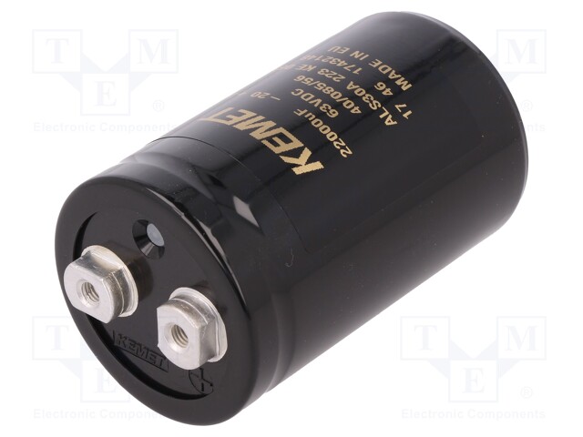 Capacitor: electrolytic; 22000uF; 63VDC; Leads: screw; ESR: 12mΩ