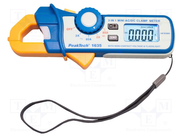 AC/DC digital clamp meter; Øcable: 18mm; I DC: 2/80A; I AC: 2/80A