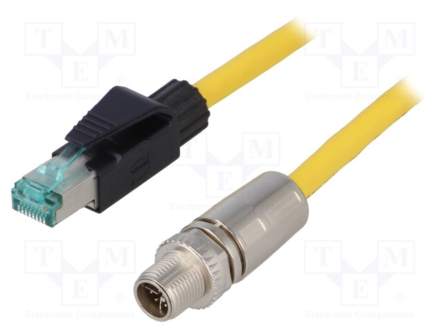 Connecting cable; 2m; Connection: M12 male straight / RJ45