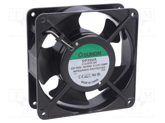 Fan: AC; axial; 230VAC; 120x120x38mm; 161(±10%)m3/h; 44dBA; 2700rpm