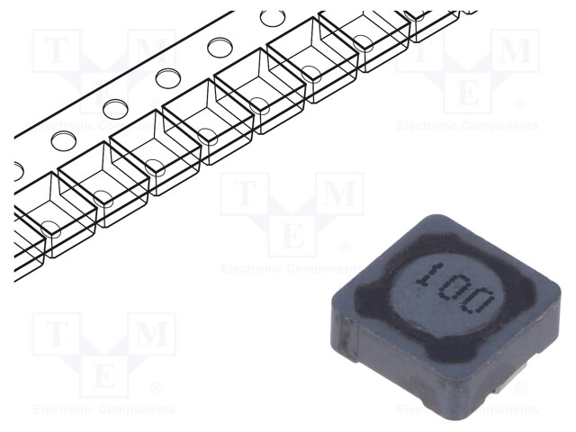 Inductor: wire; SMD; 10uH; 1.68A; 72mΩ; 7.3x7.3x3.4mm; ±20%