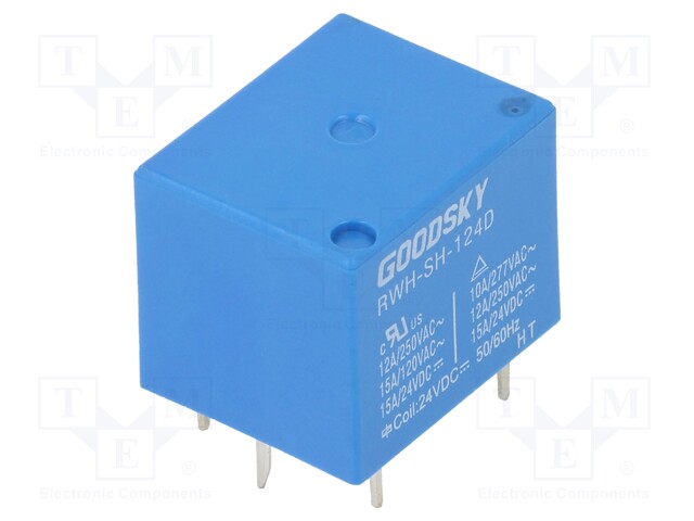 Relay: electromagnetic; SPDT; Ucoil: 24VDC; 12A/250VAC; 15A/24VDC