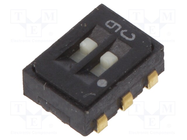 Switch: slide; Pos: 2; SPDT; 0.1A/6VDC; ON-ON; Mounting: SMT